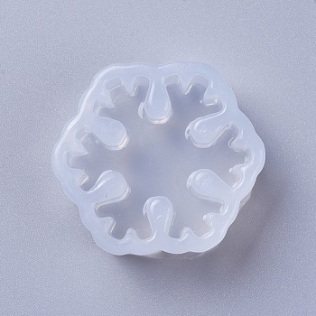 Christmas Food Grade Silicone Molds, Resin Casting Molds, For UV Resin, Epoxy Resin Jewelry Making, Snowflake, White, 31x34x13mm, Inner Diameter: 27x30mm
