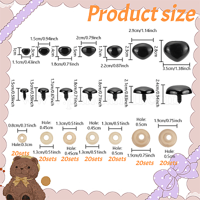 140 набор из 7-х видов пластиковых носов для изготовления кукол KY-GO0001-07-1