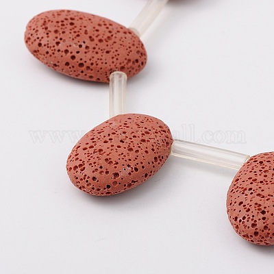 Овальные подвески из синтетического лавового камня G-N0112-12-1