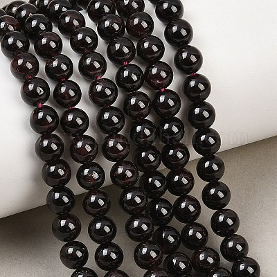 Гранат бисер пряди круглые&nbsp;G-O081-03-6mm-1