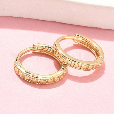 Серьги-кольца из латуни в форме сердца EJEW-Z102-21G-1