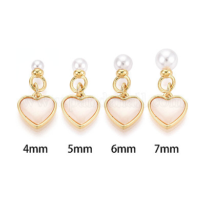 Подвески-булавки из латуни и ракушек с чашечками из жемчуга KK-T079-57G-1