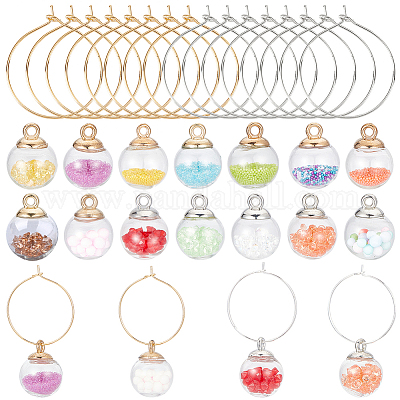 SUNNYCLUE 1 Box 16Pcs 16 Styles Wine Glass Charm Rings Bulk Food Wine  Charms Silver Glass Maker Identifier Stainless Steel Goblet Glass Tags  Rings