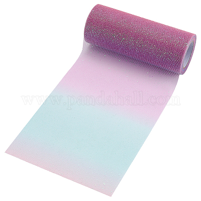 Рулоны тюлевой ткани из полиэстера радужного цвета OCOR-WH0082-136B-1