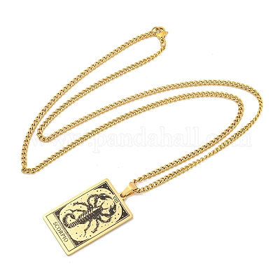 Ожерелья с подвесками Таро из нержавеющей стали 304 NJEW-A026-01G-08-1