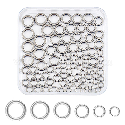 Wholesale SUPERFINDINGS 60Pcs 6 Sizes Stainless Swivel Solid Ring Round  Fishing Lure Connector High Strength Solid Ring Line Saltwater Solid Ring  Fishing Freshwater Loop for Saltwater Freshwater 