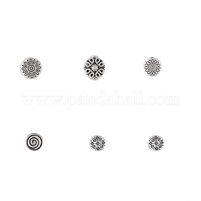 Сплавочные овальные бусины тибетского стиля  TIBEB-KS0001-03AS-1