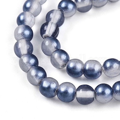 Запекание окрашенные прозрачные стеклянные бусины нити X1-DGLA-N011-4mm-08-1