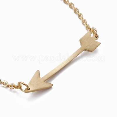 304ステンレススチールリンクブレスレット アズキチェーン付き 矢印