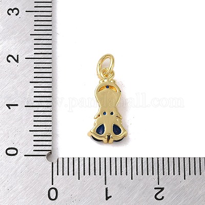 Латунные подвески из цветного стекла с микропаве и кубическим цирконием KK-R162-026J-G-1