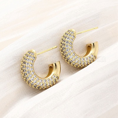 Серьги-гвоздики из циркония EJEW-F373-08G-1