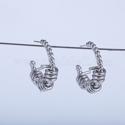 Витые серьги-гвоздики в форме буквы С из латуни JG3982-1