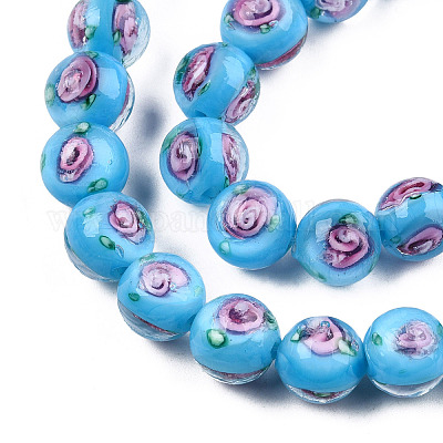 Бусы лэмпворк ручной работы LAMP-N021-45C-1