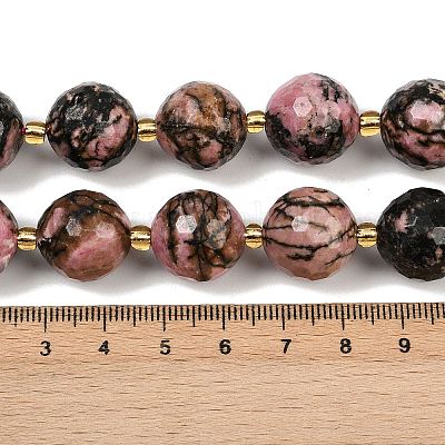 Природные родонит бисер нитей G-C249-A18-16mm-1