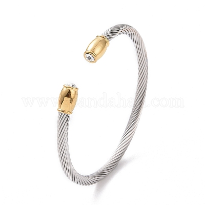 Модные женские браслеты-торсионы из нержавеющей стали 304 BJEW-N225-72P-1