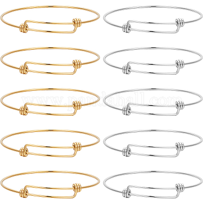 10шт 2 цвета регулируемые браслеты из нержавеющей стали 304 изготовление MAK-BBC0001-17-1