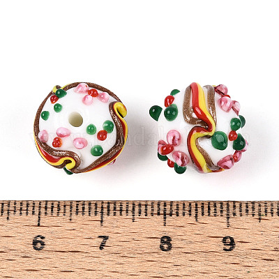 Бусины ручной работы в технике лэмпворк с неровностями LAMP-T022-05G-1