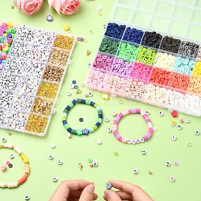 Наборы для изготовления браслетов из полимерной глины и пластиковых бусин ccb своими руками DIY-YW0010-92-1
