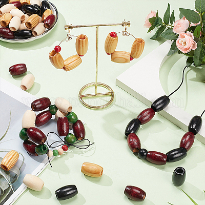 4 цвет натуральные деревянные бусины WOOD-FG0001-53-1