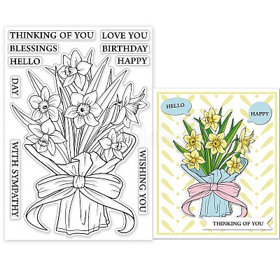 Shop GLOBLELAND Daffodil Background Clear Stamps Daffodil