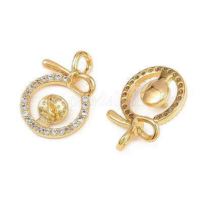 Латунные микропейв прозрачные кубические циркониевые шпильки KK-B137-16G-1