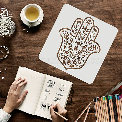 Wholesale FINGERINSPIRE Hamsa Hand Stencil 30x30cm Reusable Hamsa Palm ...