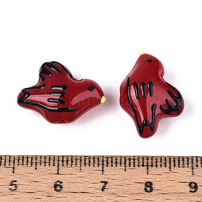 Эмалевые бусины ручной работы в технике лэмпворк LAMP-T023-22F-1