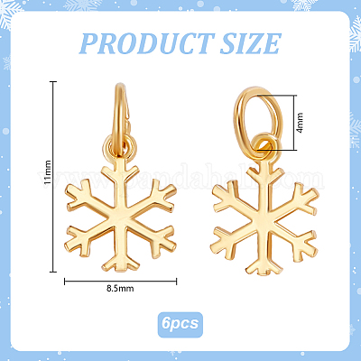 6 шт. 925 подвески-снежинки из стерлингового серебра STER-PH0003-26-1