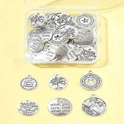 50 шт. Подвески из сплава в тибетском стиле TIBE-FS0003-25-RS-1