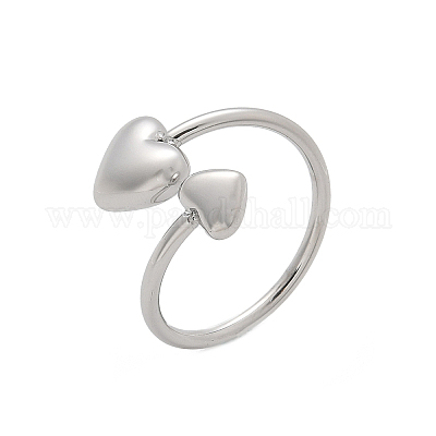 Кольца-манжеты в форме сердца из нержавеющей стали 304 для женщин RJEW-A063-01D-P-1