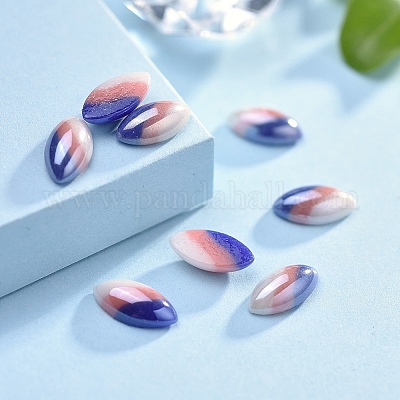 Непрозрачные стеклянные кабошоны GGLA-S038-03F-5x10-1