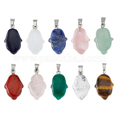 10шт 10 стиля смешанные подвески с драгоценными камнями G-HY0001-46-1