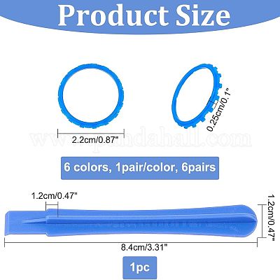 6 пара двухцветных пластиковых декоративных колец для игрового контроллера FIND-FH0005-23-1