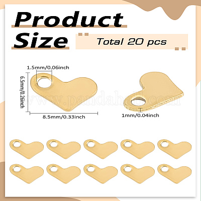 20 шт. подвески в форме сердца из нержавеющей стали 304&nbsp;STAS-LP0002-77-1