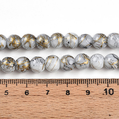 Выпечка окрашенные стеклянные бусины пряди DGLA-N003-8mm-B01-1