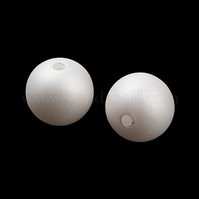 Матовые пластиковые бусины с имитацией жемчуга KY-F022-10mm-01-1