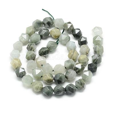 Естественная зеленая линия яшма бисер прядь G-S149-01-8mm-1