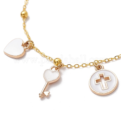 Латунные плоские овальные кабельные цепные браслеты BJEW-JB11602-01-1