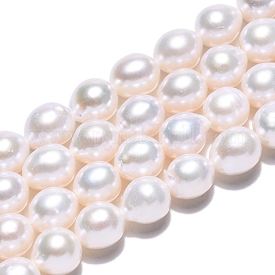 Wholesale High Quality 6 7MM Oval Natural Pearls In White, Pink