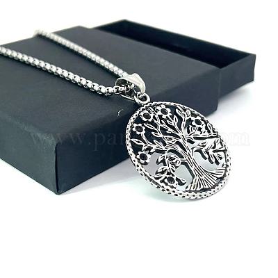 Ожерелья из нержавеющей стали с подвеской в виде дерева жизни для унисекс RT8902-1