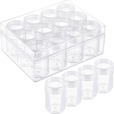 Wholesale BENECREAT 12PCS 20ml Clear Plastic Bead Jars Screw Lid