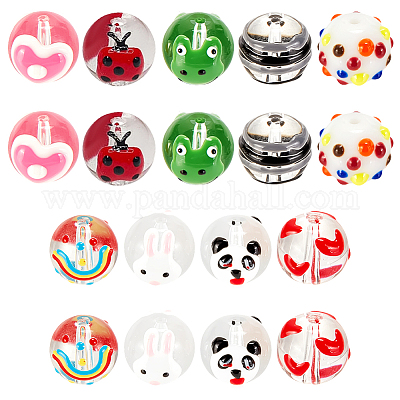 18шт 9 цвета бусины лэмпворк ручной работы LAMP-GA0001-13-1