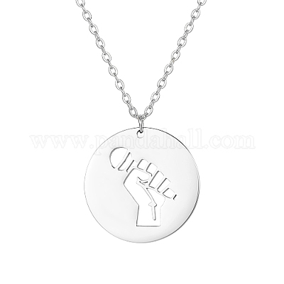 Не тускнеющие плоские круглые подвески с полым микрофоном из нержавеющей стали 304 для женщин SE2751-1-1