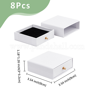 8 шт. квадратная бумажная шкатулка для хранения ювелирных изделий CON-DC0001-08B-1