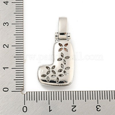 Латунные микропаве прозрачные подвески с фианитом KK-B099-01P-L-1