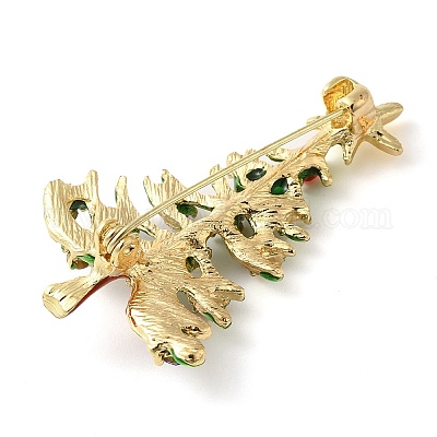 Рождественские броши из цветного сплава со стразами JEWB-U009-10H-1