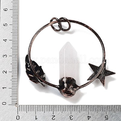 Большие подвески с ограненными заостренными пулями из натуральных кристаллов кварца G-A221-01B-1