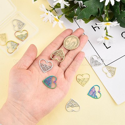 12 шт. 3-цветное ионное покрытие (IP) 201 подвески из нержавеющей стали STAS-DC0004-14-1