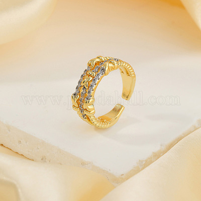 Латунные кольца из манжеты с прозрачным цирконием RC6141-2-1