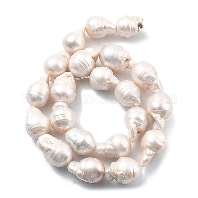 Нити натуральных бусин с ядровым жемчугом PEAR-B004-15G-01C-1